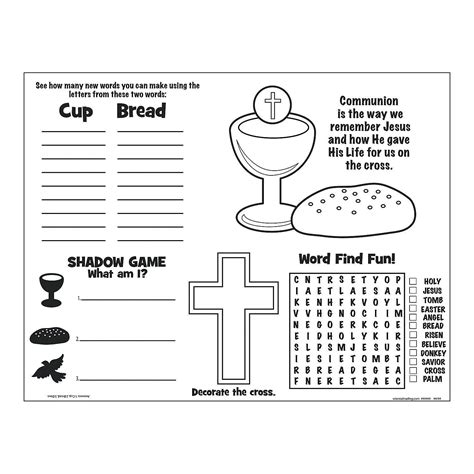 Free Printable First Communion Worksheets Worksheets Library