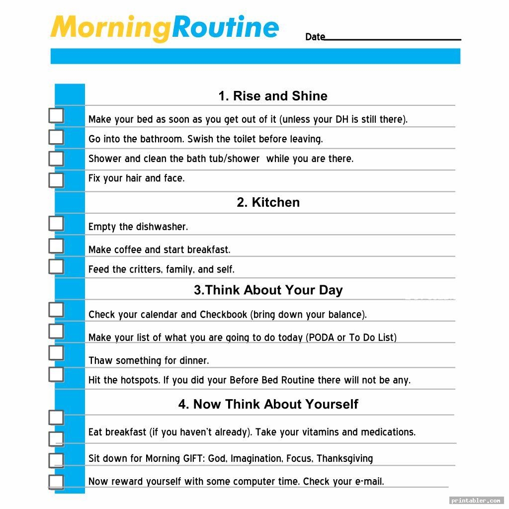Free Printable Flylady Daily Routine Printable Templates By Nora