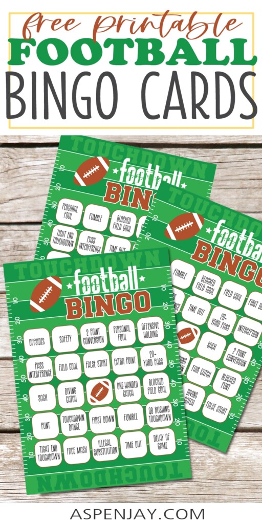 Free Printable Football Bingo Cards For Game Day Aspen Jay