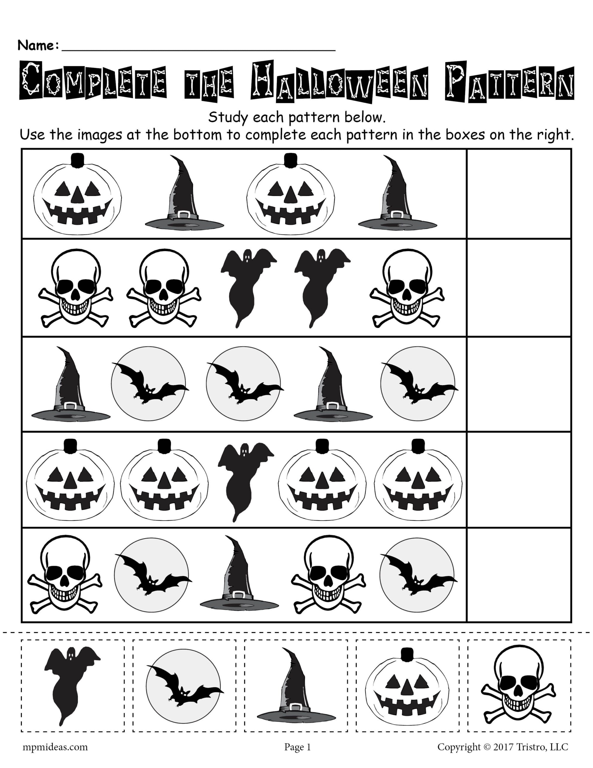 Free Printable Halloween Pattern Worksheet Digital Download Artofit