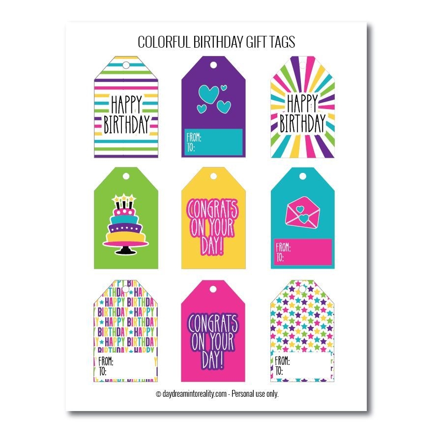 Free Printable Happy Birthday Gift Tags Sarah Titus Free Printable 