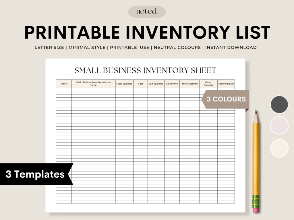 Free Printable Inventory Sheets Download Free Printable Inventory 