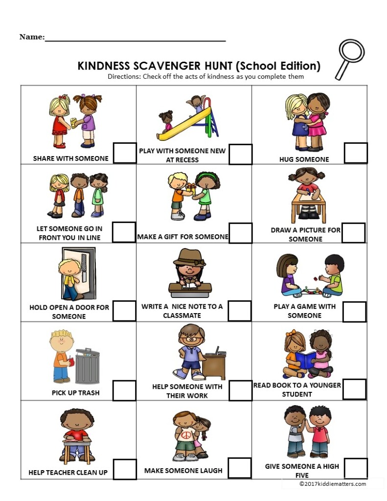 Free Printable Kindness Worksheets Pdf Printable Word Searches
