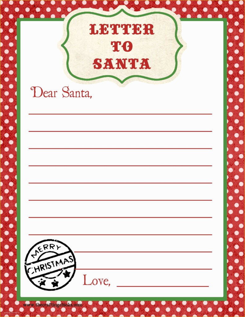 Free Printable Letters From Santa To Children