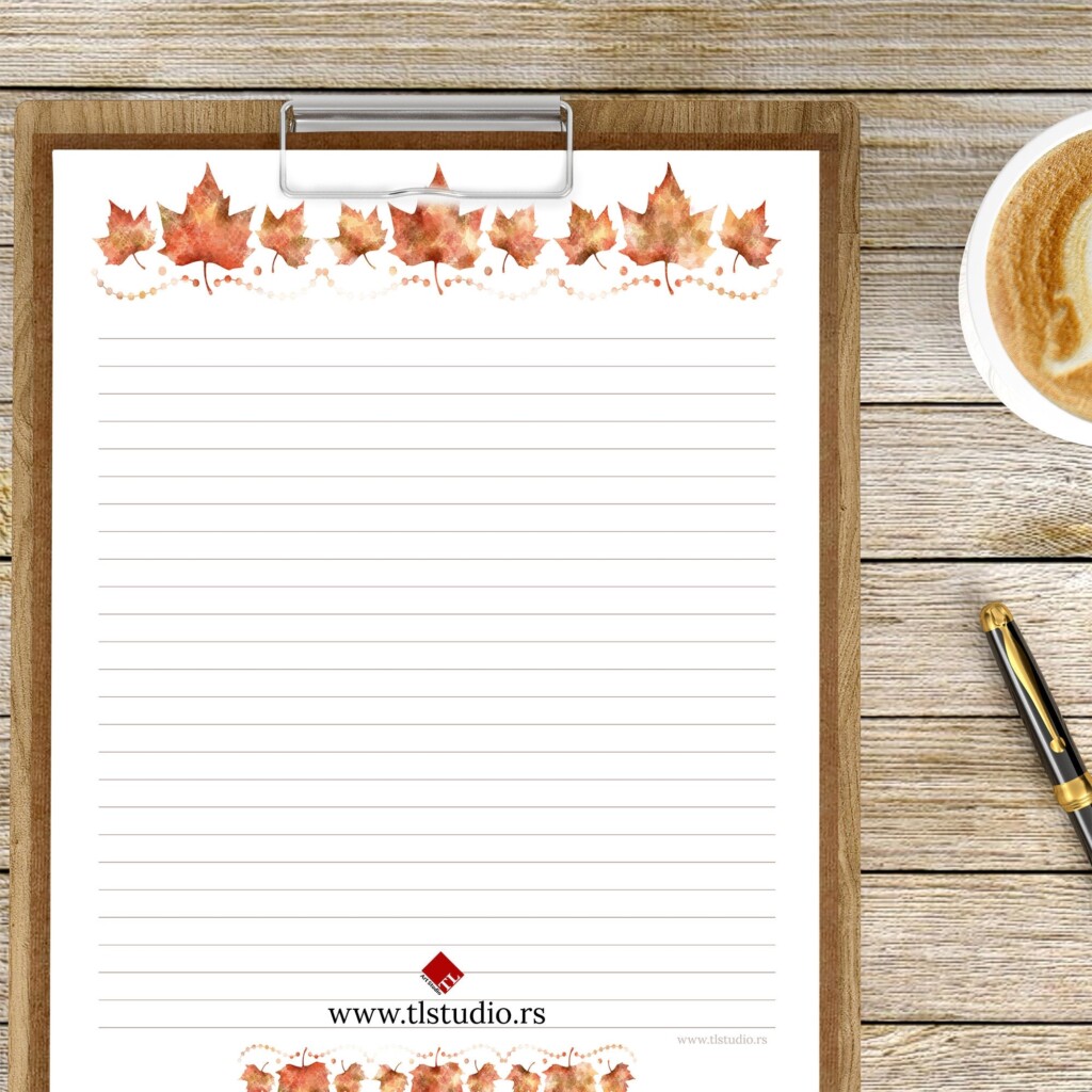 Free Printable Lined Fall Stationery Paper