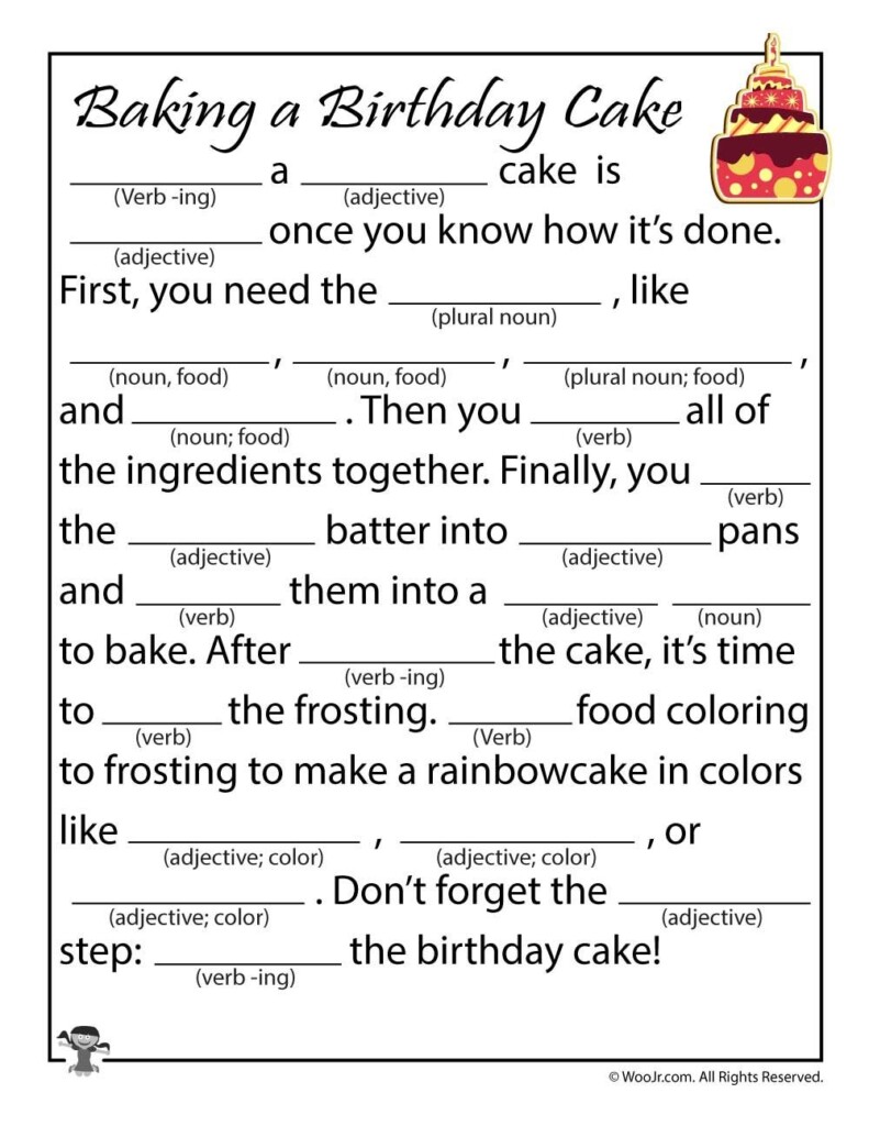 Free Printable Mad Libs Worksheets Janelle M Purvis