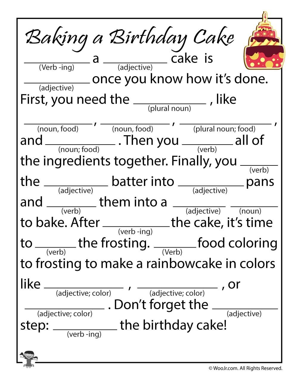 Free Printable Mad Libs Worksheets Janelle M Purvis