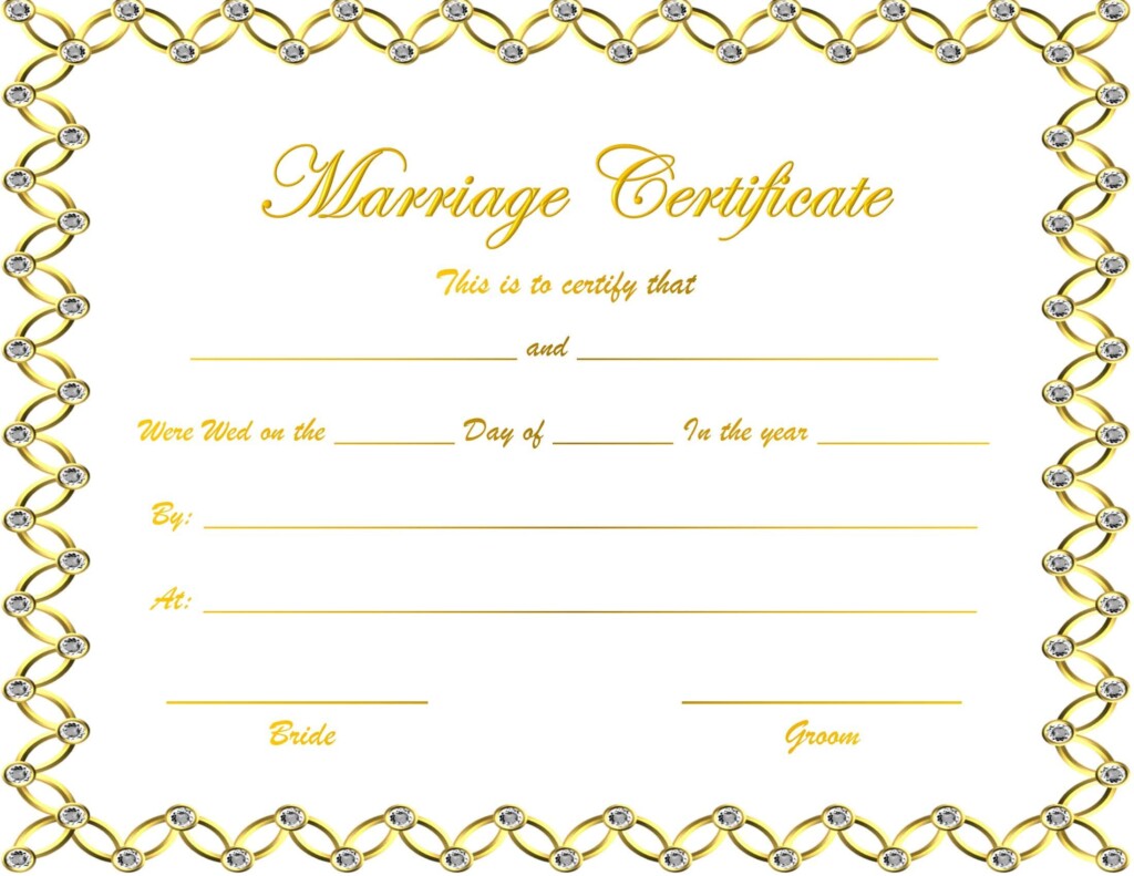 Free Printable Marriage Certificate Templates Word PDF Editable