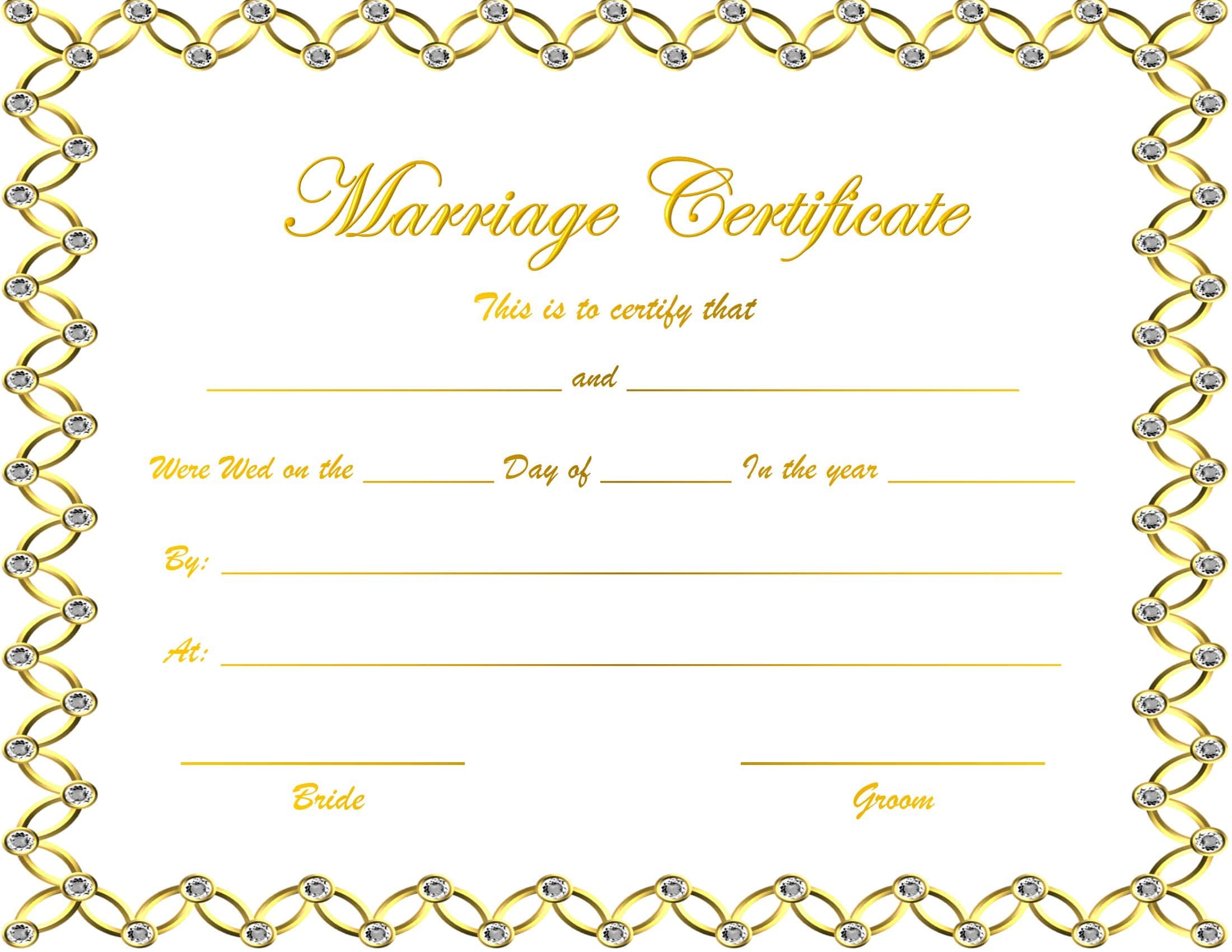Free Printable Marriage Certificate Templates Word PDF Editable
