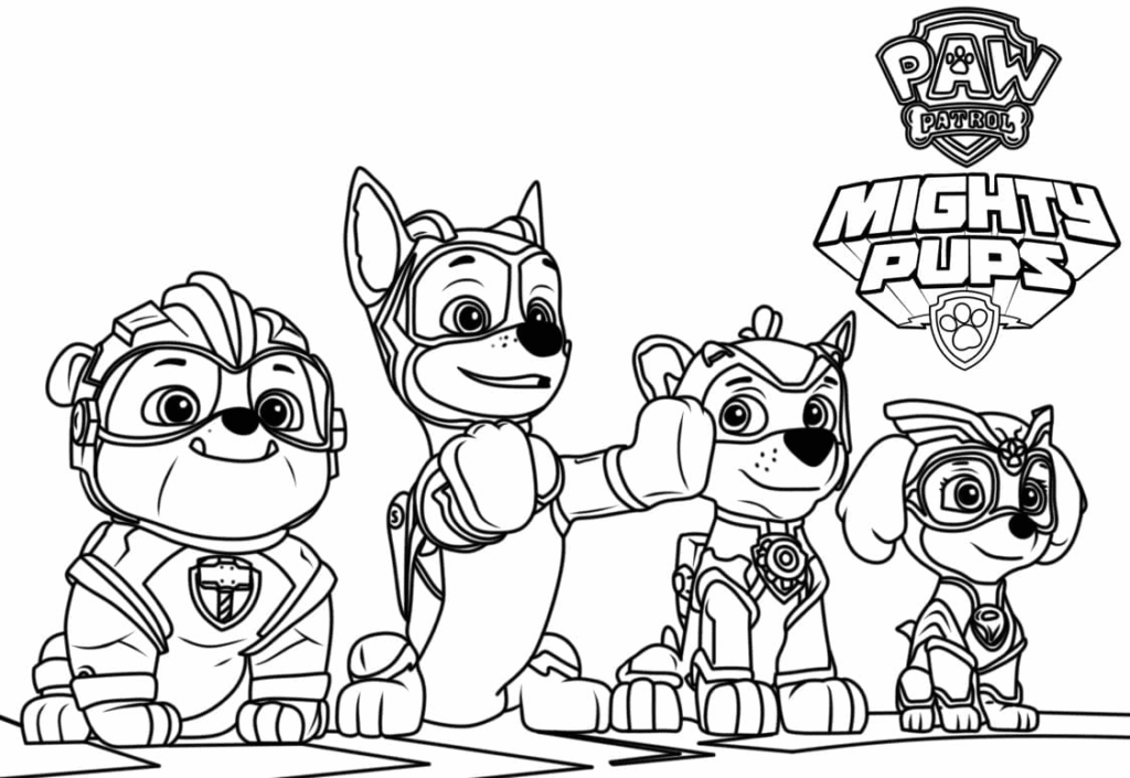 Free Printable Mighty Pups Coloring Page Free Printable Coloring Pages