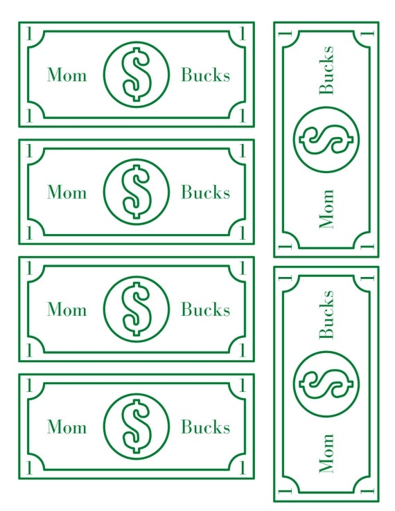 Free Printable Mom Bucks Template