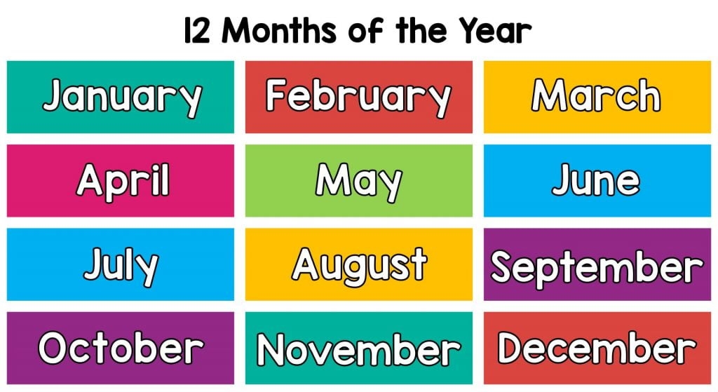 Free Printable Months Of The Year Chart Printable Lab