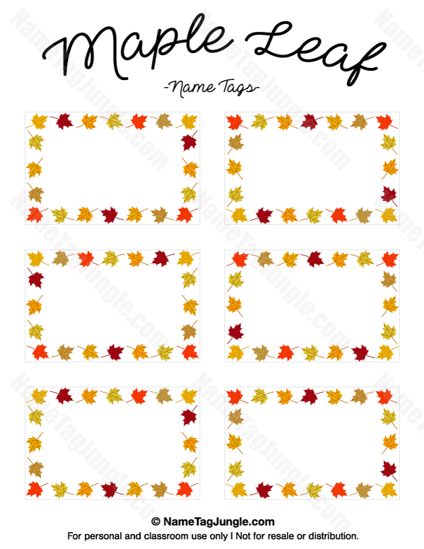 Free Printable Name Tags With Fall Leaves