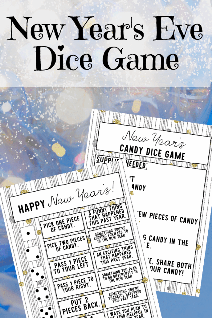 Free Printable New Year 39 s Eve Dice Game Play Party Plan
