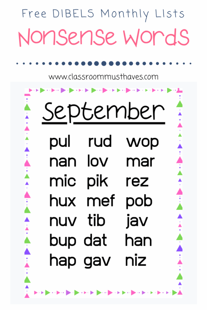 Free Printable Nonsense Words Printable Form Templates And Letter