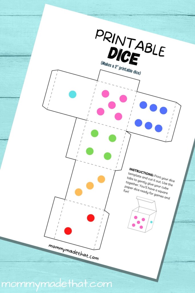 Free Printable Paper Dice Template