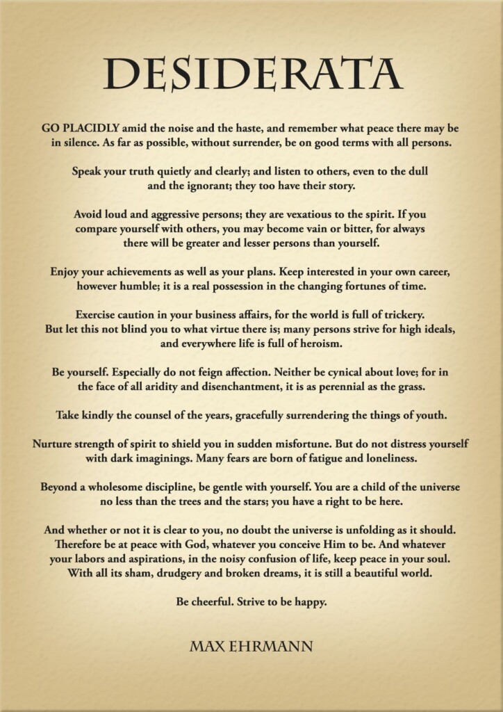 Free Printable Pdf Free Printable Desiderata Poem Printable Templates