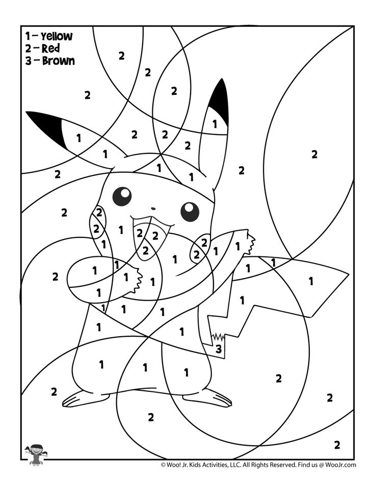 Free Printable Pokemon Color By Number Pages
