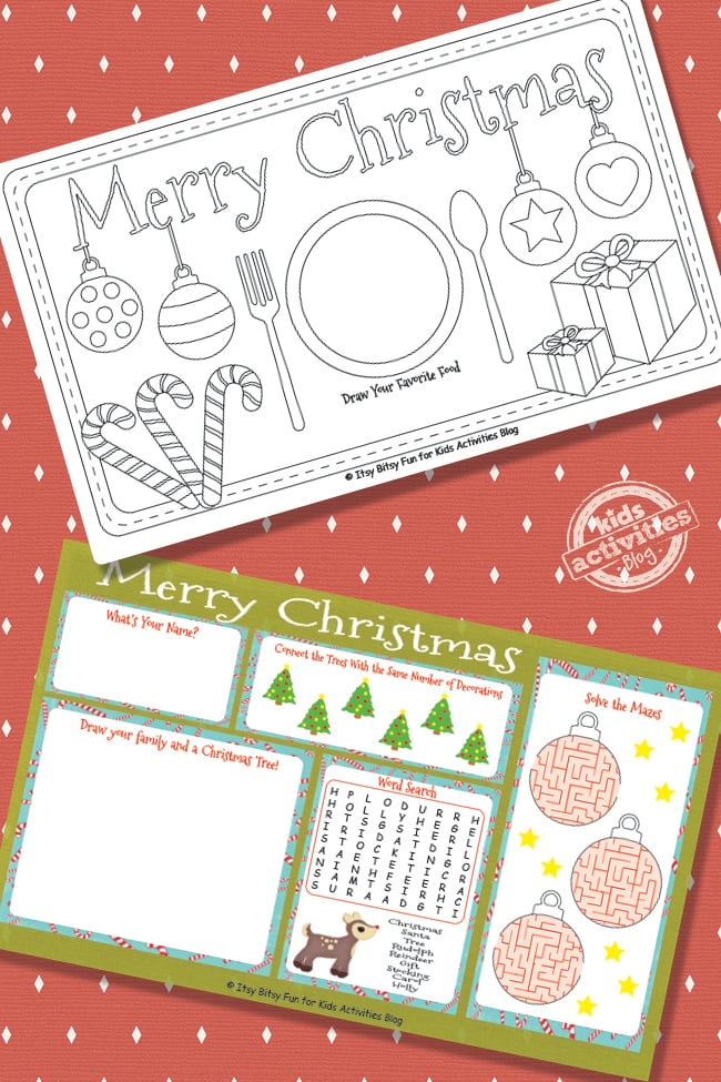 Free Printable Printable Christmas Placemats
