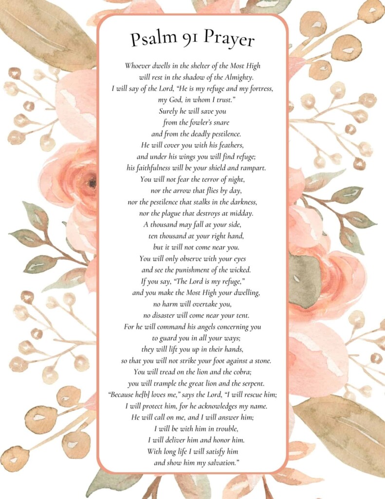 Free Printable Psalm 91 Printable Version