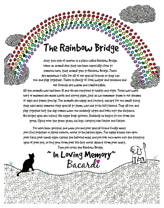 Free Printable Rainbow Bridge Poem Printable