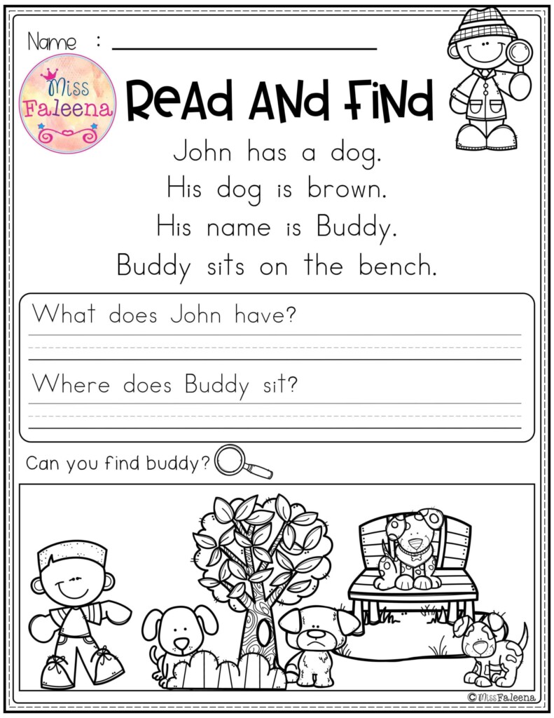 Free Printable Reading Comprehension Worksheets Kindergarten Reading 