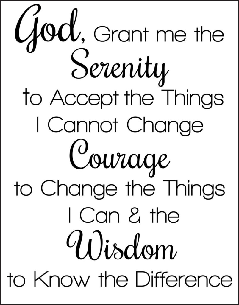 Free Printable Serenity Prayer Living One Day At A Time Enjoying One 