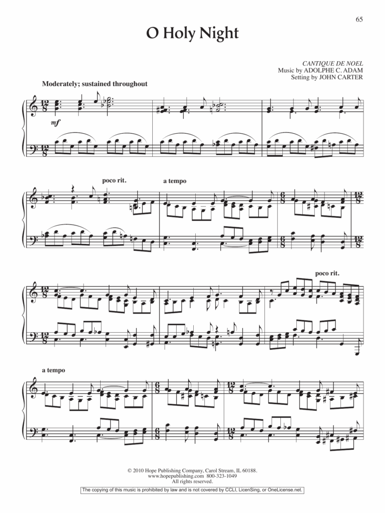 Free Printable Sheet Music For O Holy Night