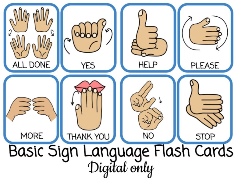 Free Printable Sign Language Words Flashcards