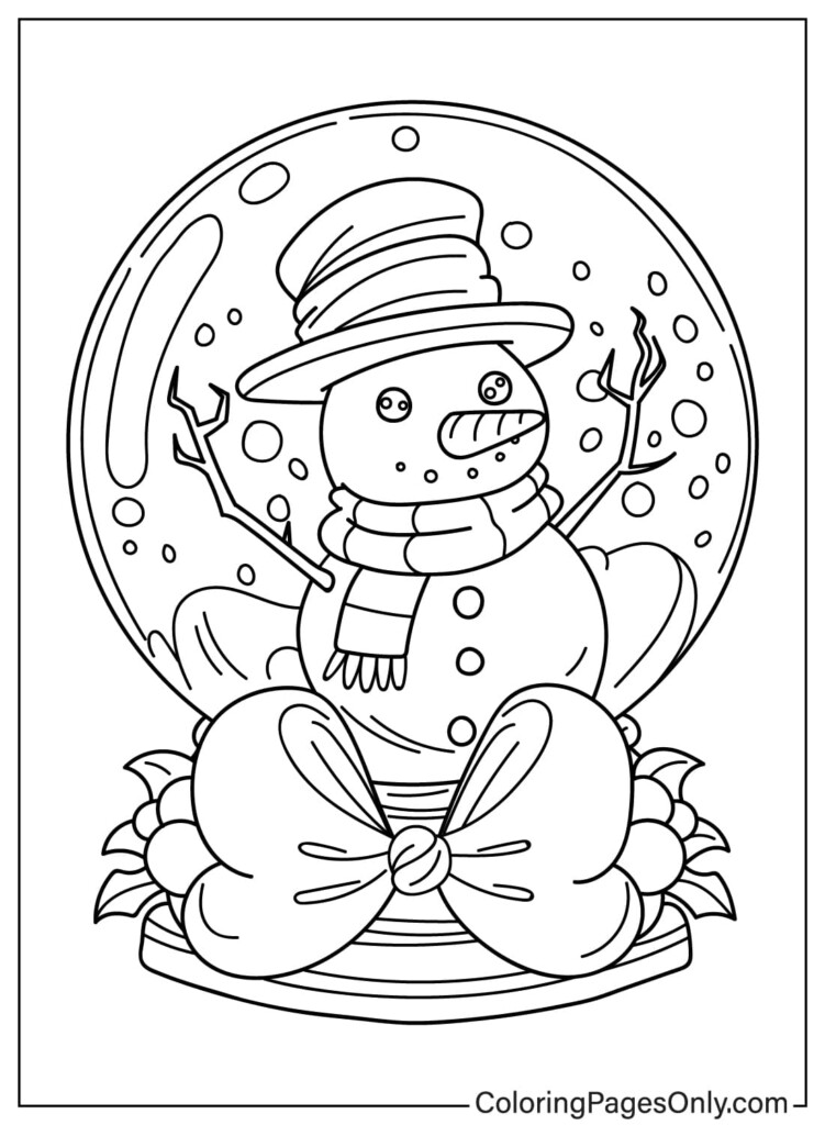 Free Printable Snow Globe Coloring Page Free Printable Coloring Pages