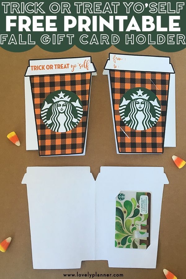 Free Printable Starbucks Gift Card Holder Printable Calendars AT A GLANCE