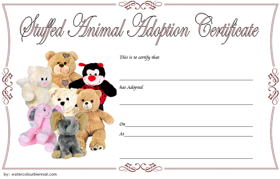 Free Printable Stuffed Animal Adoption Certificate Printable Templates