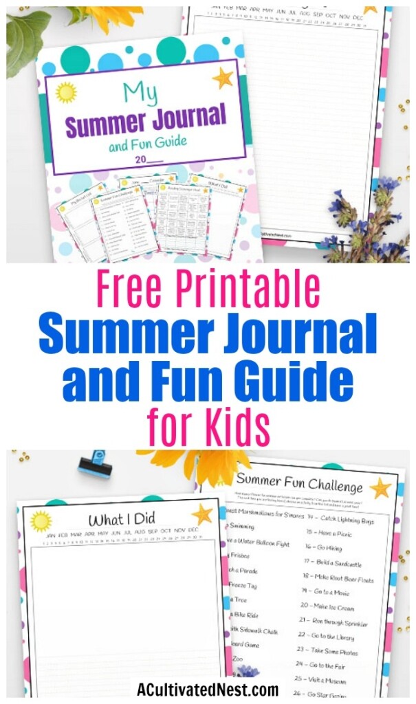 Free Printable Summer Journal For Kids A Cultivated Nest