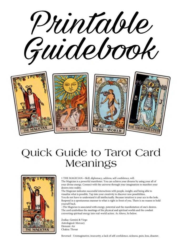 Free Printable Tarot Cards With Meanings Pdf Download Free Printable 