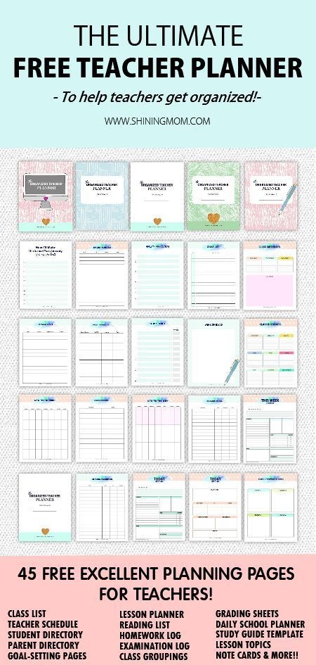 FREE Printable Teacher Planner 45 Awesome Templates For You 