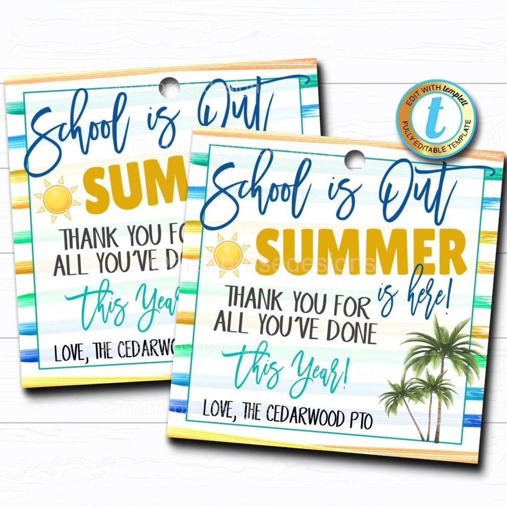Free Printable Teacher Summer Gift Tags