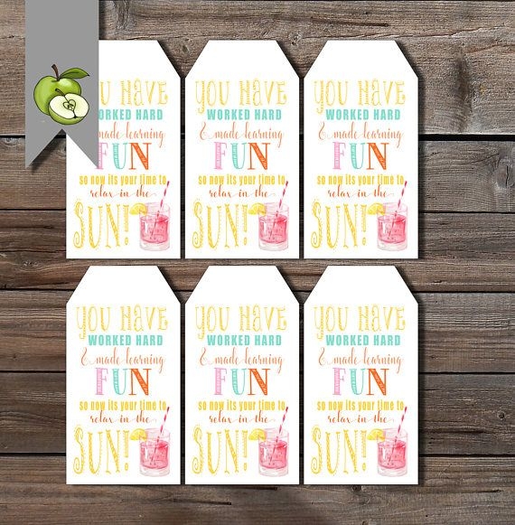 Free Printable Teacher Summer Gift Tags
