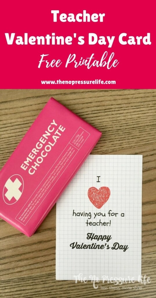 Free Printable Teacher Valentine 39 s Day Card That Goes With Any Gift