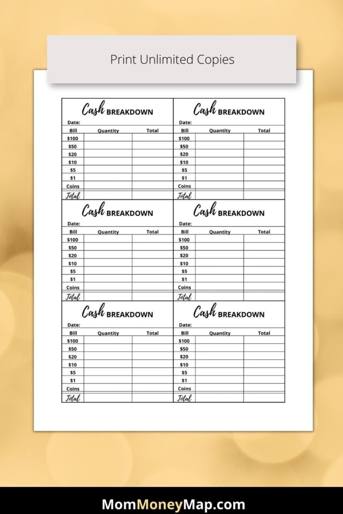 Free Printable Teller Slips Web Cash Breakdown Slip Printable Bank 