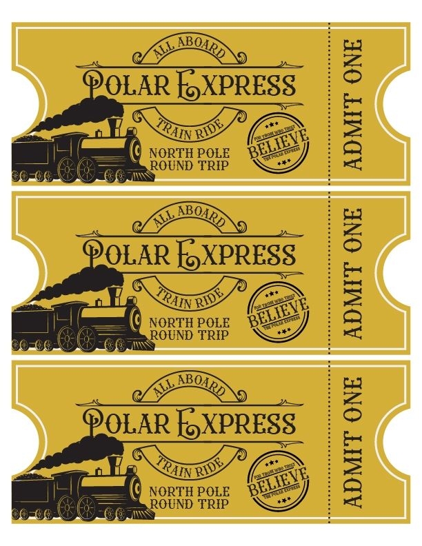 Free Printable Template Free Polar Express Tickets Printable 