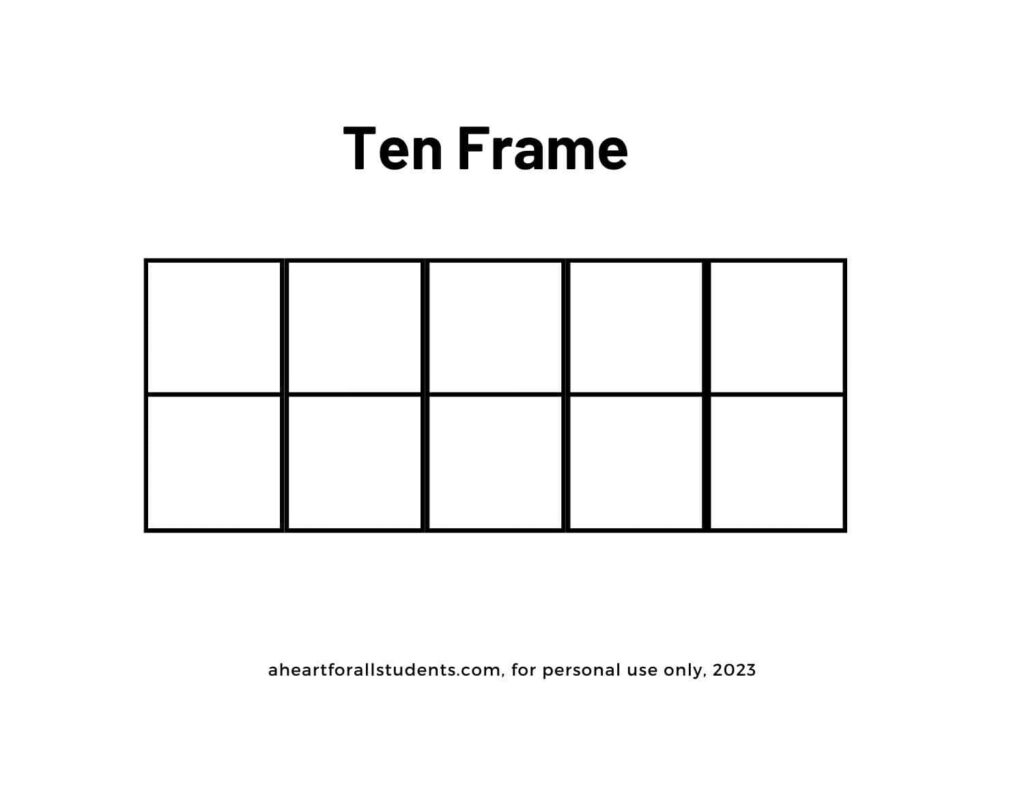 FREE Printable Ten Frame Cards Templates Activities A Heart For 
