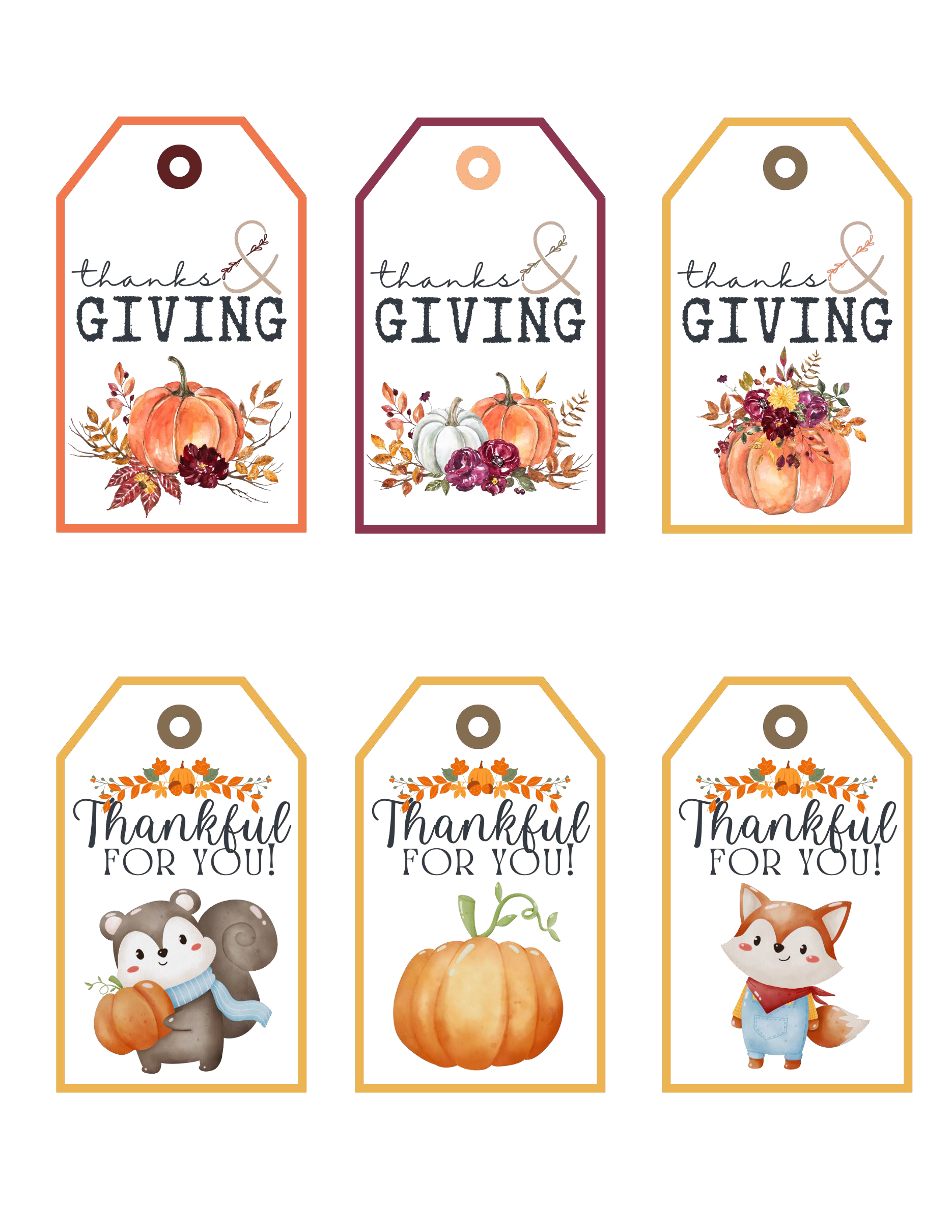 Free Printable Thanksgiving Gift Tags Baking You Happier