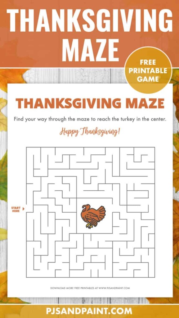 Free Printable Thanksgiving Maze Thanksgiving Games And Activities