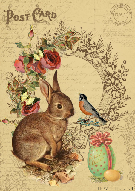 Free Printable Vintage Easter Bunny Graphic