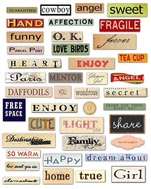 Free Printable Words To Cut Out