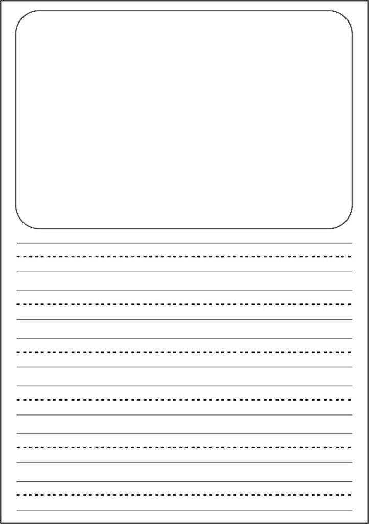 Free Printable Writing Paper With Picture Box PDF Primary Dashed 