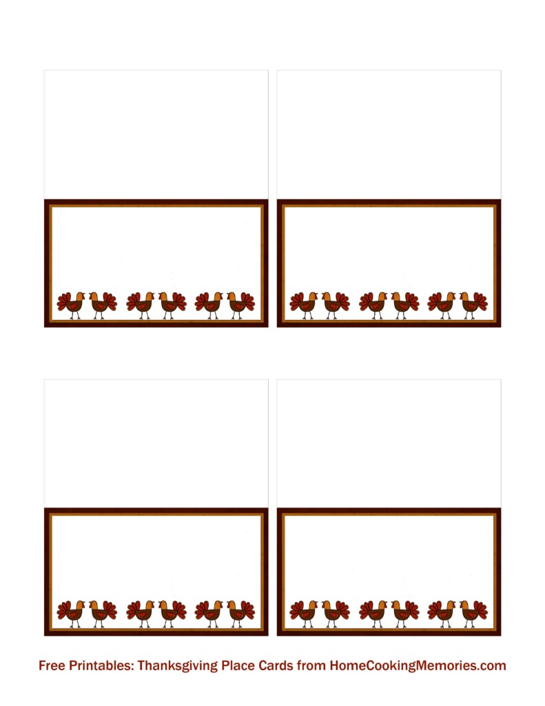 Free Printables Thanksgiving Place Cards Home Cooking Memories