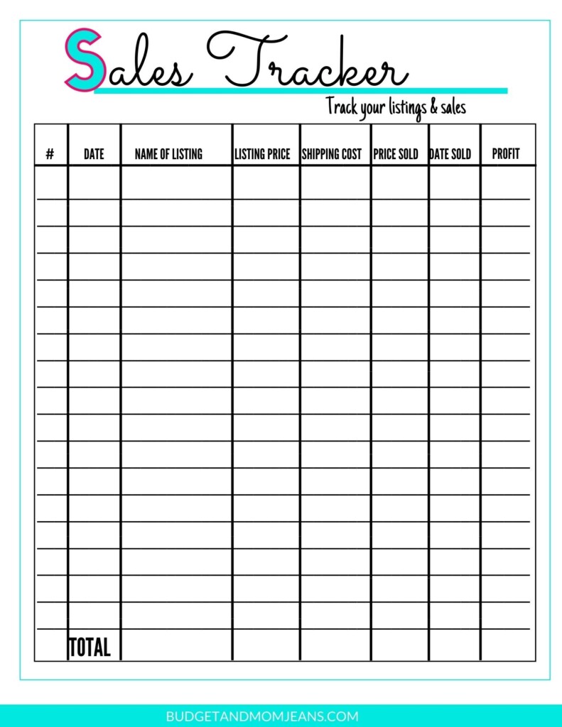 Free Sales Tracker Printable Business Infographic Small Business 