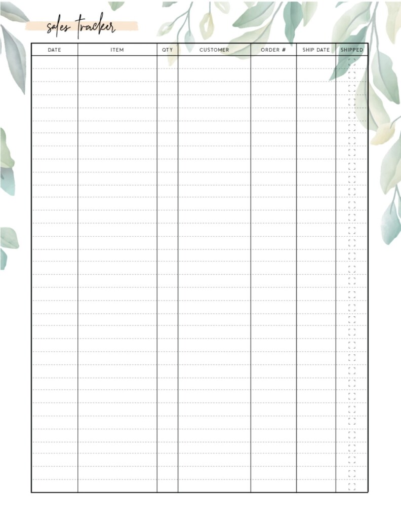 FREE Sales Tracker Template PDF World Of Printables