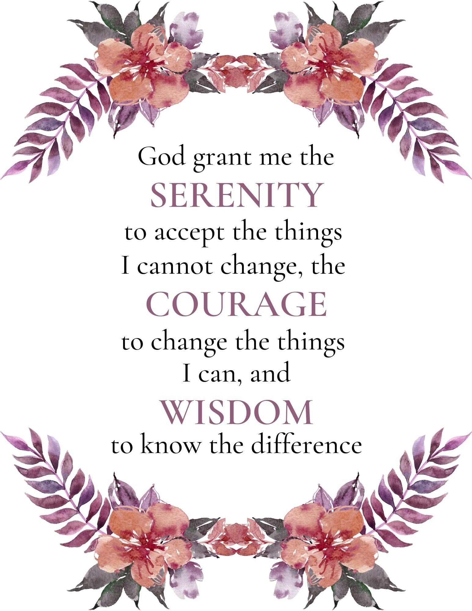Free Serenity Prayer Printables